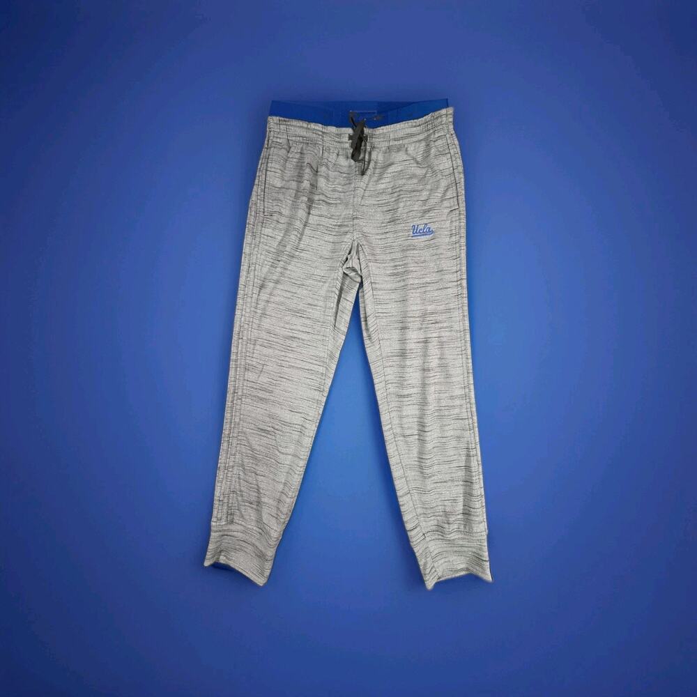 Adidas Pants Mens Sz L Gray Heather UCLA Joggers Sweatpants Tapered Cuffed C14